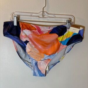 Artesands Monet Curve Fit Mid Rise Swim Bottoms Purple Abstract Size US 12+